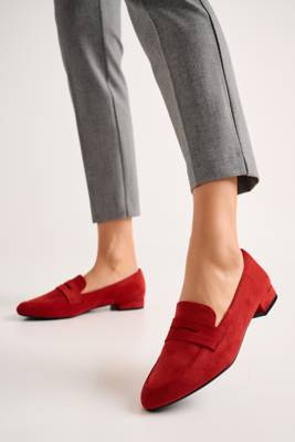 MK734 MOKASYN CZERWONY MIKROFIBRA