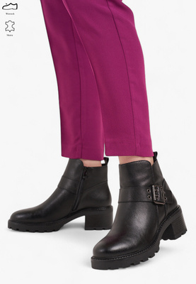 BT720-S BOTKI CZARNY  LICOWY SKÓRA