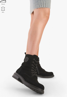 BT682-S BOTKI CZARNY NUBUCK SKÓRA