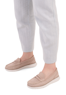 SP012 MOKASYN BEŻOWY SKÓRA