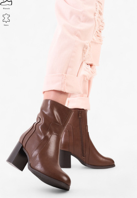 BT675-S BOTKI BRĄZOWY SKÓRA