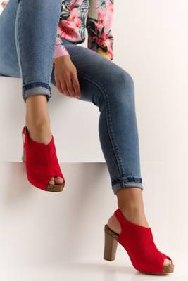 SK855 SANDAŁ CZERWONY MIKROFIBRA